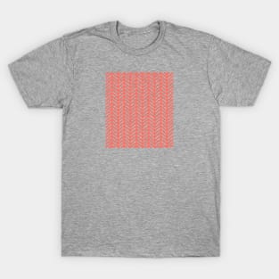 Herringbone Pattern - Living Coral T-Shirt